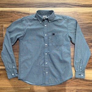 Cinch Boys XL Geometrical Black and White Button Down